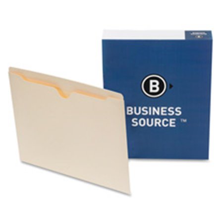 BUSINESS SOURCE File Pocket- Straight Cut Tab- .50in. Tab- Letter- Manila BSN65796